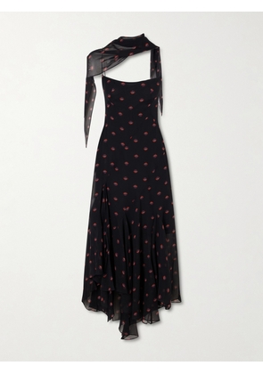LIBEROWE - Aubrey Floral-print Silk-chiffon Gown - Black - x small,small,medium,large,x large