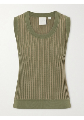 Varley - Aldcroft Ribbed-knit Cotton Tank Top - Green - xx small,x small,small,medium,large,x large