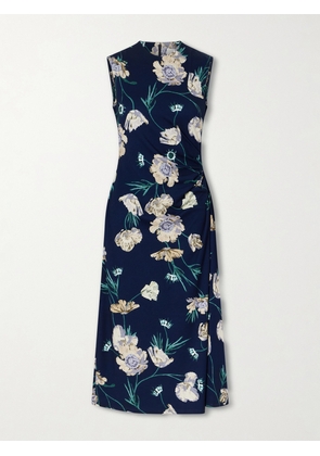 Erdem - Floral Printed Ponte Midi Dress - Blue - UK 4,UK 6,UK 8,UK 10,UK 12,UK 14,UK 16,UK 18,UK 20