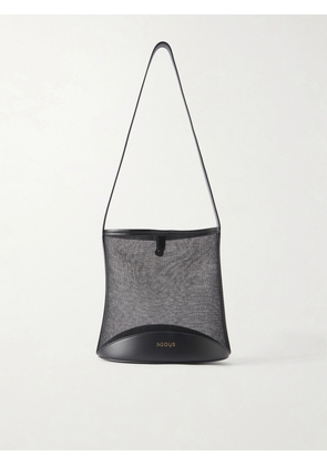 NEOUS - Pardalis Leather-trimmed Mesh Bucket Shoulder Bag - Black - One size