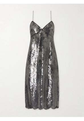 Veronica de Piante - Aya Lace-trimmed Sequin Midi Dress - Black - IT36,IT38,IT40,IT42,IT44