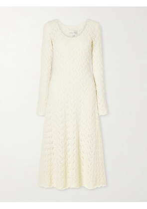 Cara Cara - Avril Pointelle-knit Cotton Midi Dress - Neutrals - xx small,x small,small,medium,large,x large