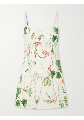 Cara Cara - Cherry Printed Linen Mini Dress - Neutrals - US0,US2,US4,US6,US8,US10,US12