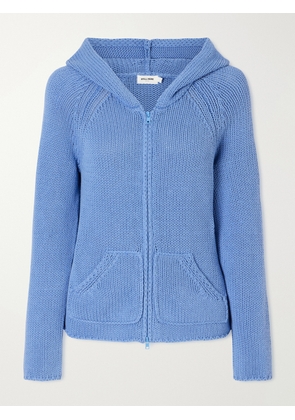 Still Here - Bear Knitted Cotton Zip-up Hoodie - Blue - x small,small,medium,large,x large