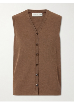 Veronica de Piante - Alice Merino Wool Cardigan Vest - Brown - x small,small,medium,large