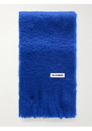 Jil Sander - Fringed Virgin Wool Scarf - Blue - One size