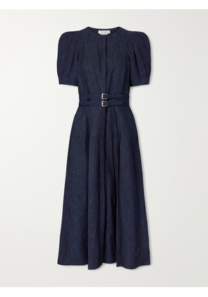 Gabriela Hearst - Patricia Belted Cotton And Linen-blend Denim Midi Dress - Blue - IT36,IT38,IT40,IT42,IT44,IT46,IT48
