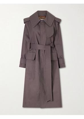 Victoria Beckham - Philippa Belted Cotton Trench Coat - Brown - UK 4,UK 6,UK 8,UK 10,UK 12,UK 14