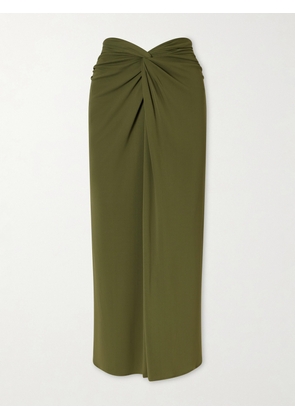 VIOLANTE NESSI - Rebecca Satin Midi Skirt - Green - x small,small,medium,large,x large