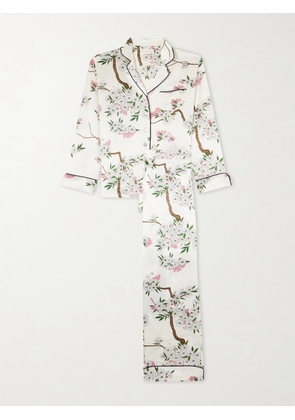 Olivia von Halle - Lila Floral-print Silk-satin Pajama Set - White - x small,small,medium,large,x large