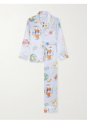 Olivia von Halle - Lila Printed Silk-satin Pajama Set - Blue - x small,small,medium,large,x large