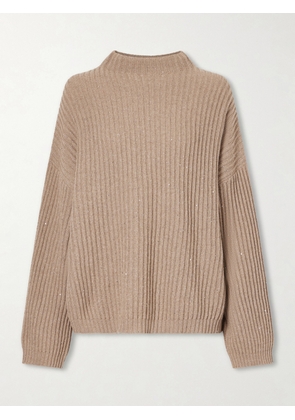 Brunello Cucinelli - Sequined Ribbed-knit Sweater - Neutrals - xx small,x small,small,medium,large,x large
