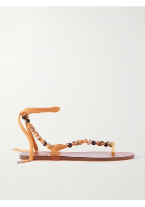 Ancient Greek Sandals - Esther Bead-embellished Jelly Thong Sandals - Brown - IT35,IT36,IT37,IT38,IT39,IT40,IT41