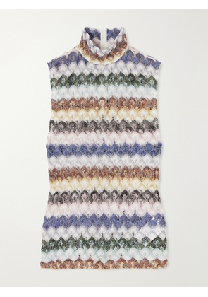 Missoni - Striped Metallic Crochet-knit Tank - Orange - IT36,IT38,IT40,IT42,IT44,IT46,IT48