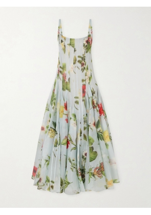 Oscar de la Renta - Paneled Floral-printed Organza Silk Gown - Blue - US2,US4,US6