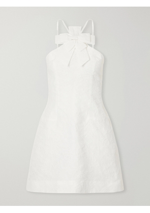 SHUSHU/TONG - Bow-detailed Taffeta Mini Dress - White - UK 6,UK 8,UK 10,UK 12,UK 14