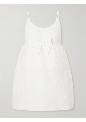 SHUSHU/TONG - Bow-detailed Taffeta Mini Dress - White - UK 6,UK 8,UK 10,UK 12,UK 14