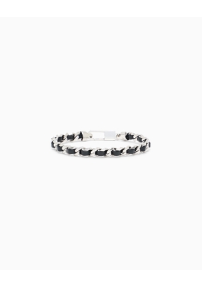 Bracelet in silver and leather