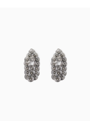 Earrings in brass with crystal