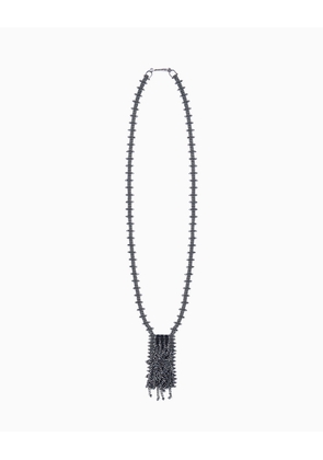 Necklace in aluminum and pyrite with bronze and silver