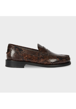 Paul Smith Dark Brown 'Rialto' Snake Effect Loafers