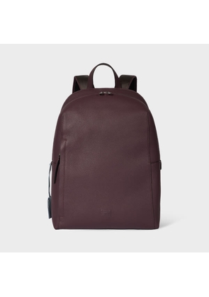 Paul Smith Burgundy Leather Backpack Red