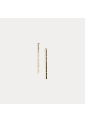 Pavé Gold-Plated Linear Drop Earrings