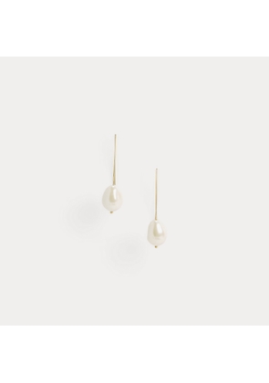 Gold-Plated Faux-Pearl Threader Earrings