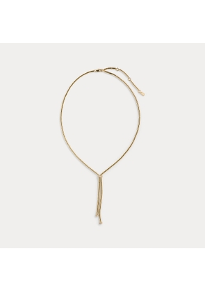 Pavé Gold-Plated Beaded Y-Necklace