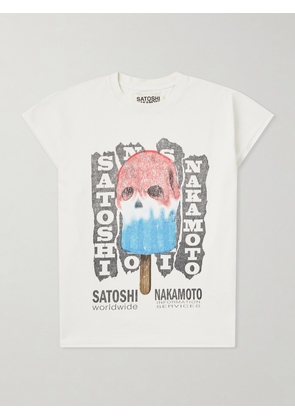 Satoshi Nakamoto - Info Services Logo-Print Cotton-Jersey T-Shirt - Men - White - S