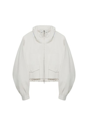 Cotton and silk zip-up jacket