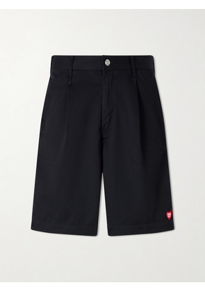 Human Made - Skater Straight-Leg Logo-Detailed Pleated Twill Shorts - Men - Black - S