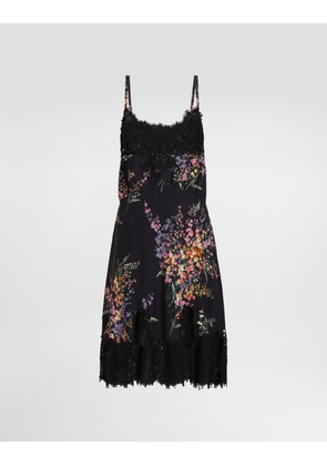 Dolce & Gabbana Flower Bouquets-print Habotai Slip Dress - Woman Dresses Multicolor 36