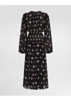 Dolce & Gabbana Small Floral-print Long Chiffon Dress - Woman Dresses Multicolor 38
