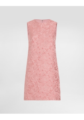 Dolce & Gabbana A-line Floral Matelassé Jacquard Short Dress - Woman Multicolor 44