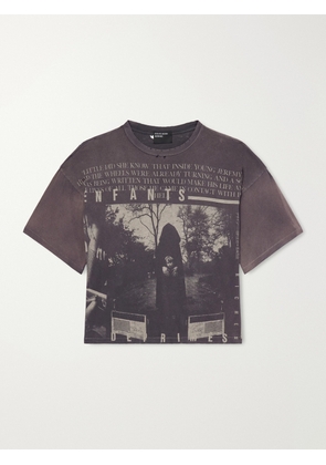 Enfants Riches Déprimés - Jeremy Distressed Printed Cotton-Jersey T-Shirt - Men - Brown - L