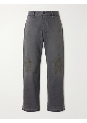 Enfants Riches Déprimés - Antique Work Straight-Leg Distressed Cotton Trousers - Men - Gray - UK/US 28