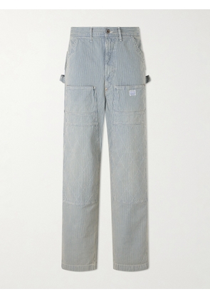 KAPITAL - Liberty Hickoree Lumber Straight-Leg Striped Cotton-Canvas Trousers - Men - Blue - 1