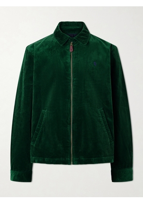 Polo Ralph Lauren - Leather Trim Cotton Courduroy Jacket - Men - Green - S