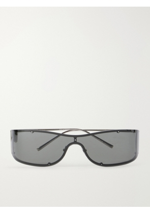 SAINT LAURENT - Mask Aviator-Style Acetate Sunglasses - Men - Silver