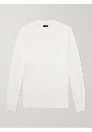 TOM FORD - Lyocell and Cotton-Blend Jersey T-Shirt - Men - White - IT 44