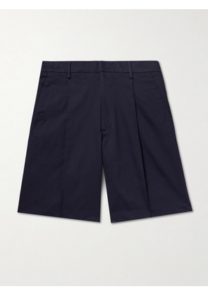 NN07 - Kay 1420 Straight-Leg Pleated Stretch Organic Cotton Shorts - Men - Blue - UK/US 28