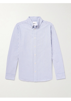 NN07 - Colby 5910 Button-Down Collar Striped Organic Cotton Oxford Shirt - Men - Blue - S