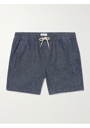 NN07 - Gregor 10056 Straight-Leg Cotton-Chambray Drawstring Shorts - Men - Blue - S
