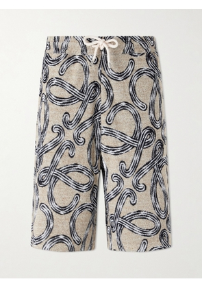 LOEWE - Paula's Ibiza Straight-Leg Printed Cotton-Blend Shorts - Men - Neutrals - S