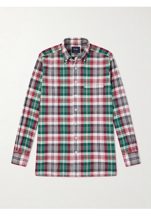 Drake's - Button-Down Collar Checked Cotton Shirt - Men - Multi - S