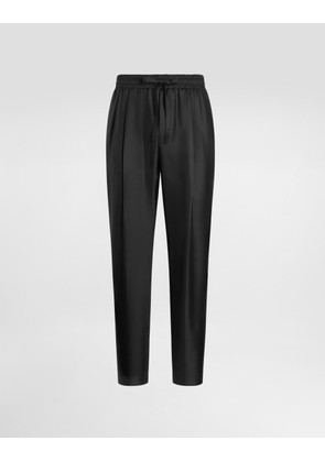 Dolce & Gabbana Silk Twill Jogging Trousers - Man Pants And Shorts Black 50