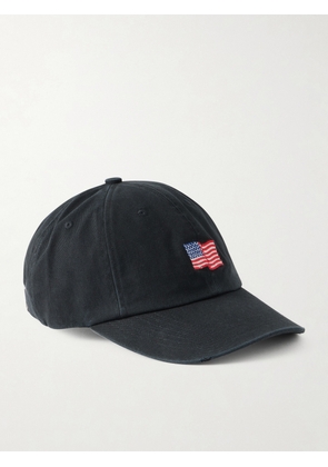 Cherry Los Angeles - Mini Flag Embroidered Cotton-Twill Baseball Cap - Men - Black