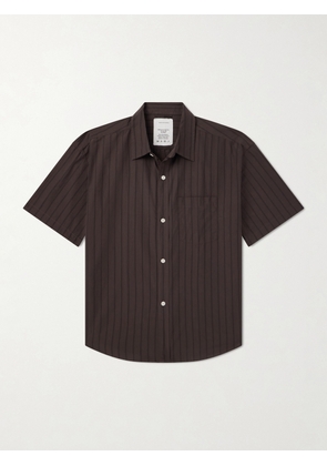 mfpen - New Input Striped Cotton-Poplin Shirt - Men - Brown - XS