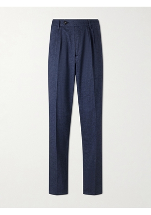 Massimo Alba - Stan Straight-Leg Pleated Cotton Trousers - Men - Blue - IT 46